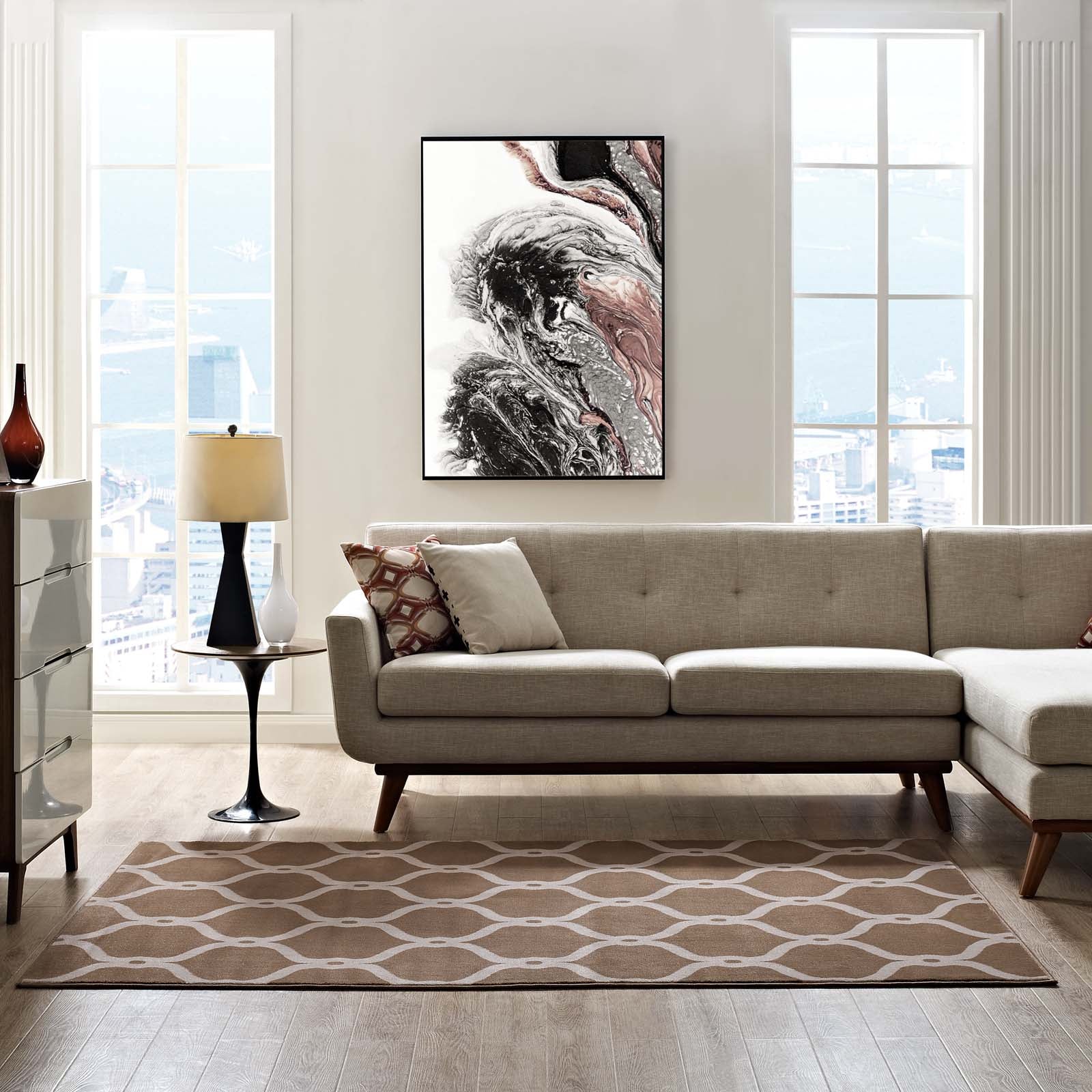 Beltara Chain Link Transitional Trellis 5x8 Area Rug by Modway
