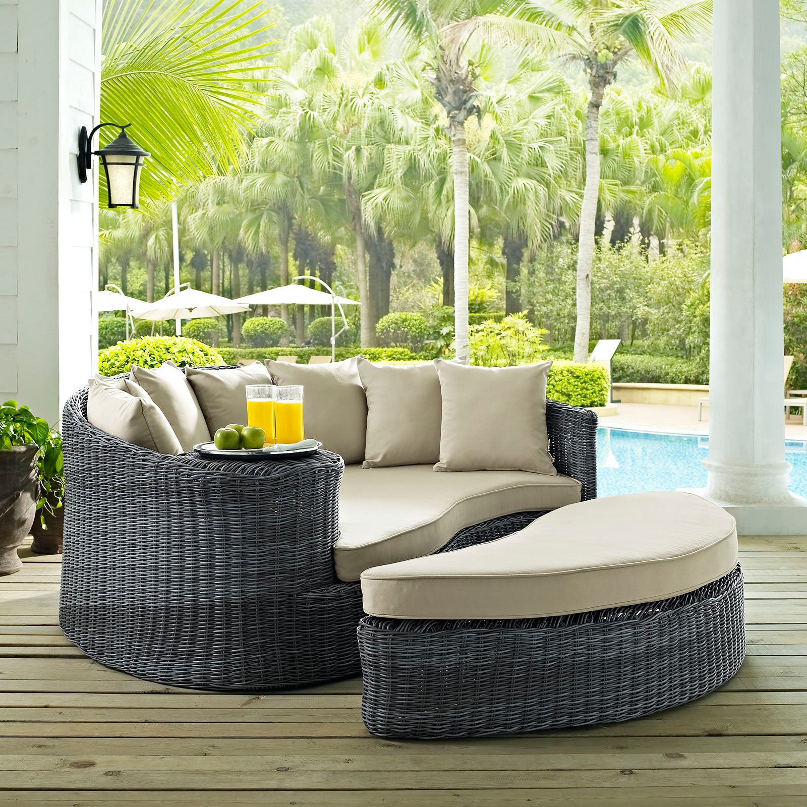 Summon Outdoor Patio Sunbrella¨ Daybed by Modway