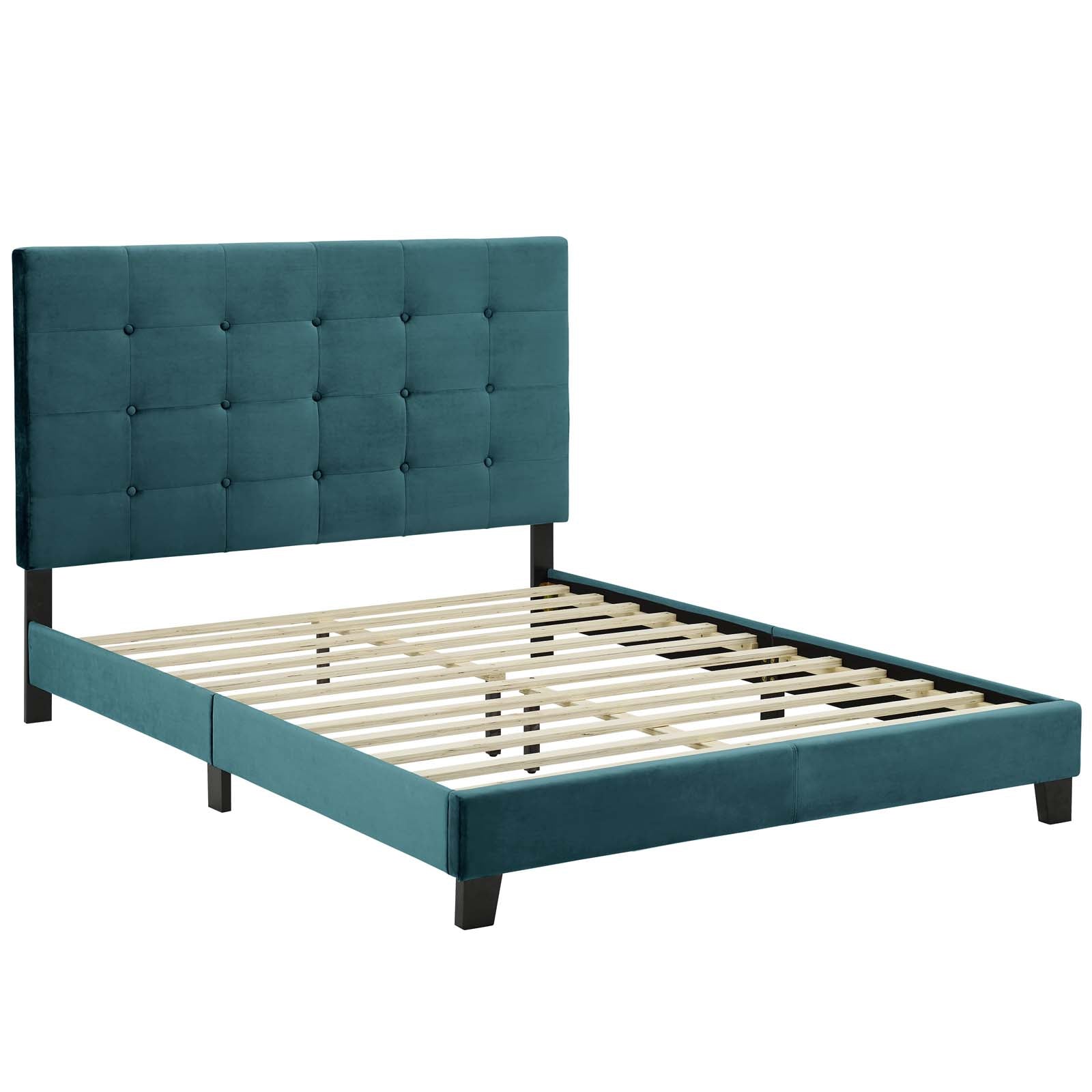 Melanie Tufted Button Upholstered Performance Velvet King Platform Bed by Modway