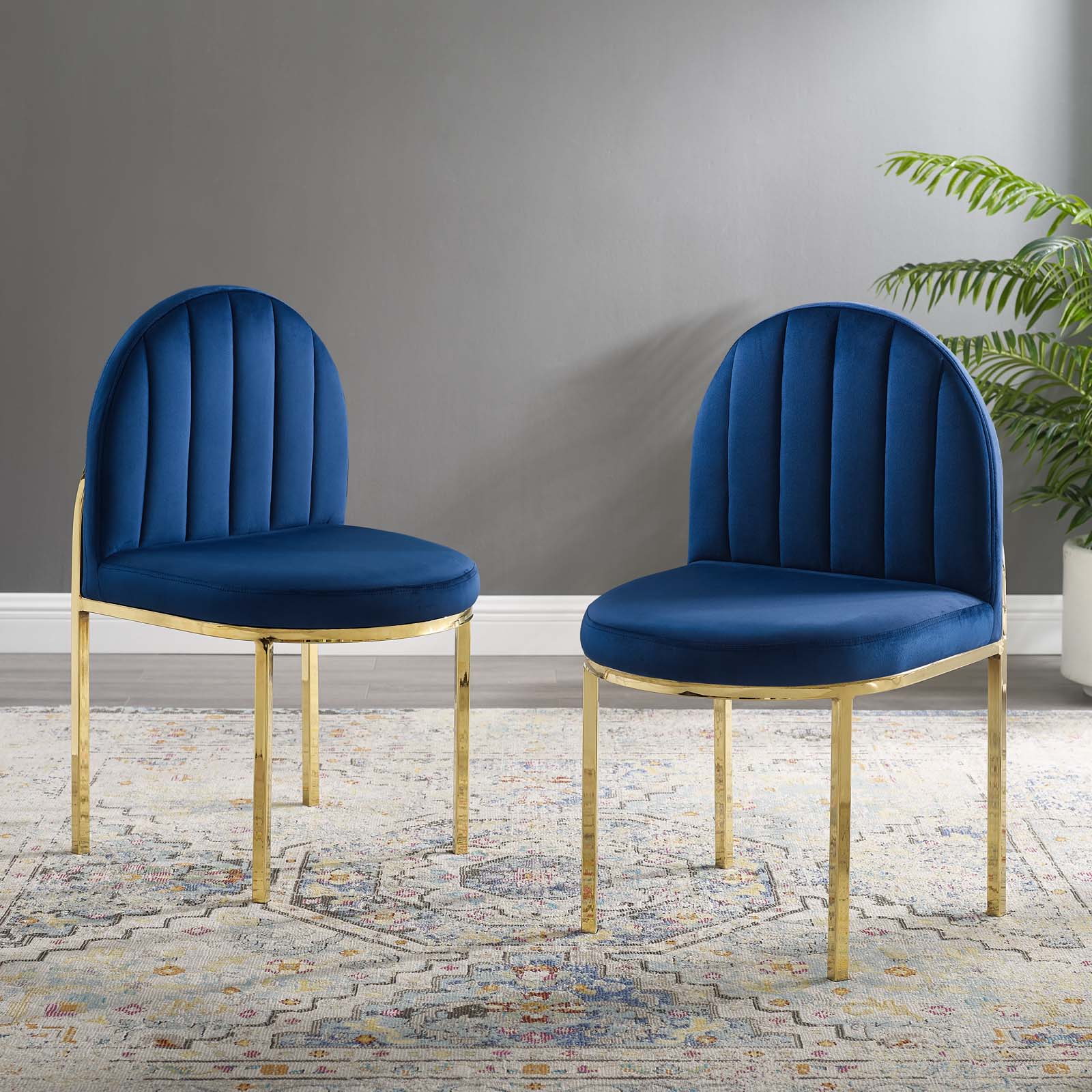Isla Performance Velvet Dining Side Chair Set of 2 by Modway