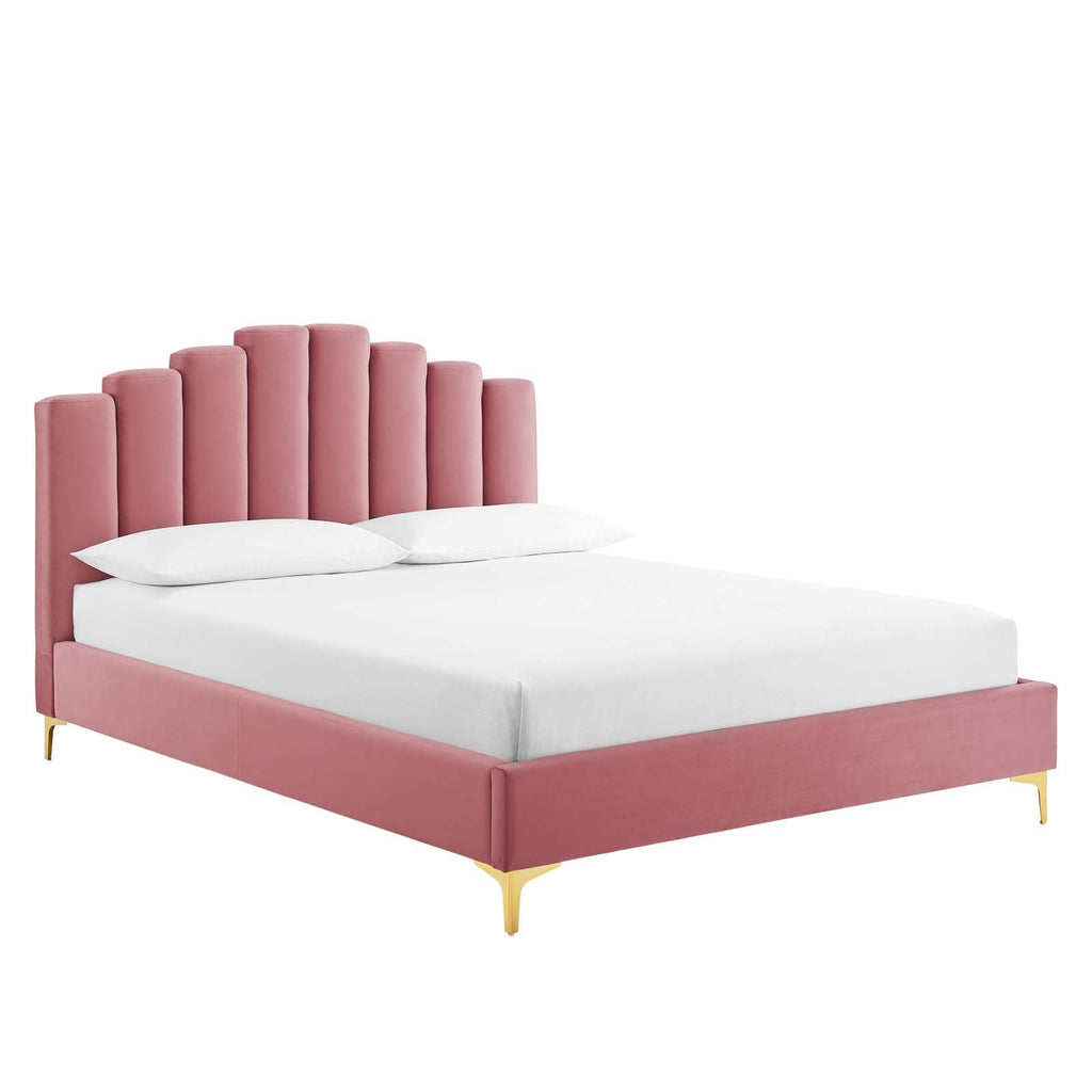 Olivia Performance Velvet Queen Platform Bed by Modway