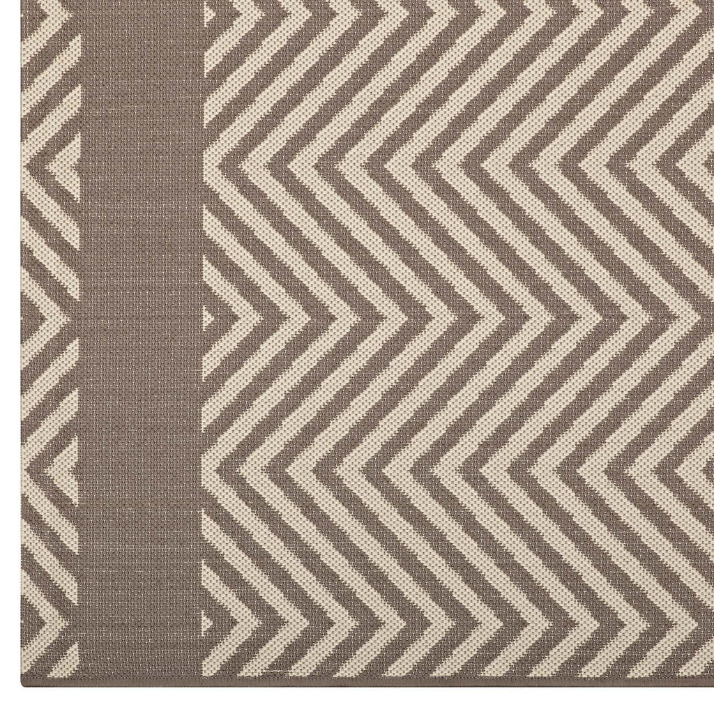 Optica Chevron With End Borders Indoor and Outdoor 5x8 Area Rug by Modway