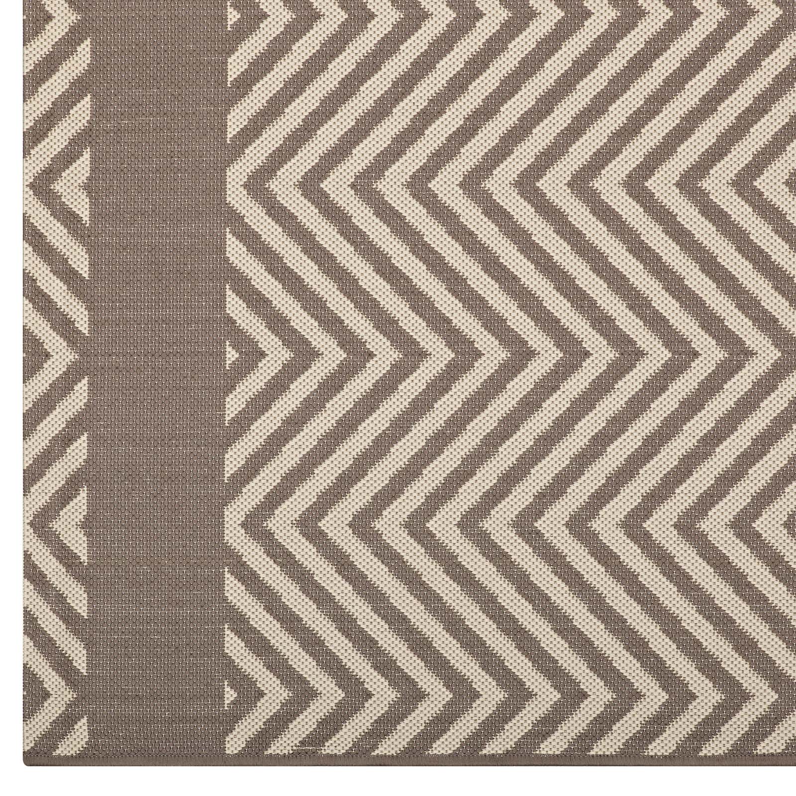 Optica Chevron With End Borders Indoor and Outdoor 5x8 Area Rug by Modway
