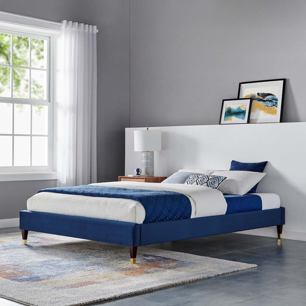 Harlow Performance Velvet Queen Platform Bed Frame by Modway
