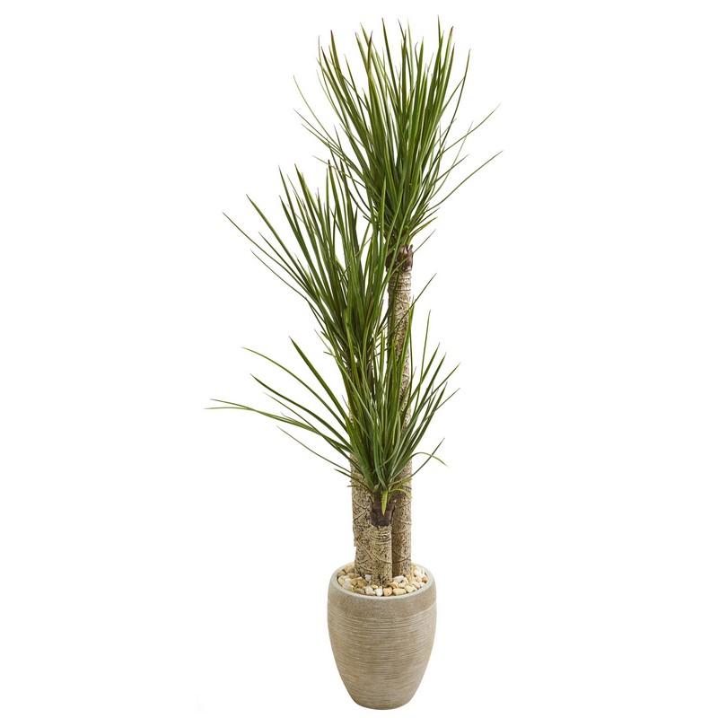 64"  Yucca Artificial Tree in Sand Colored Planter