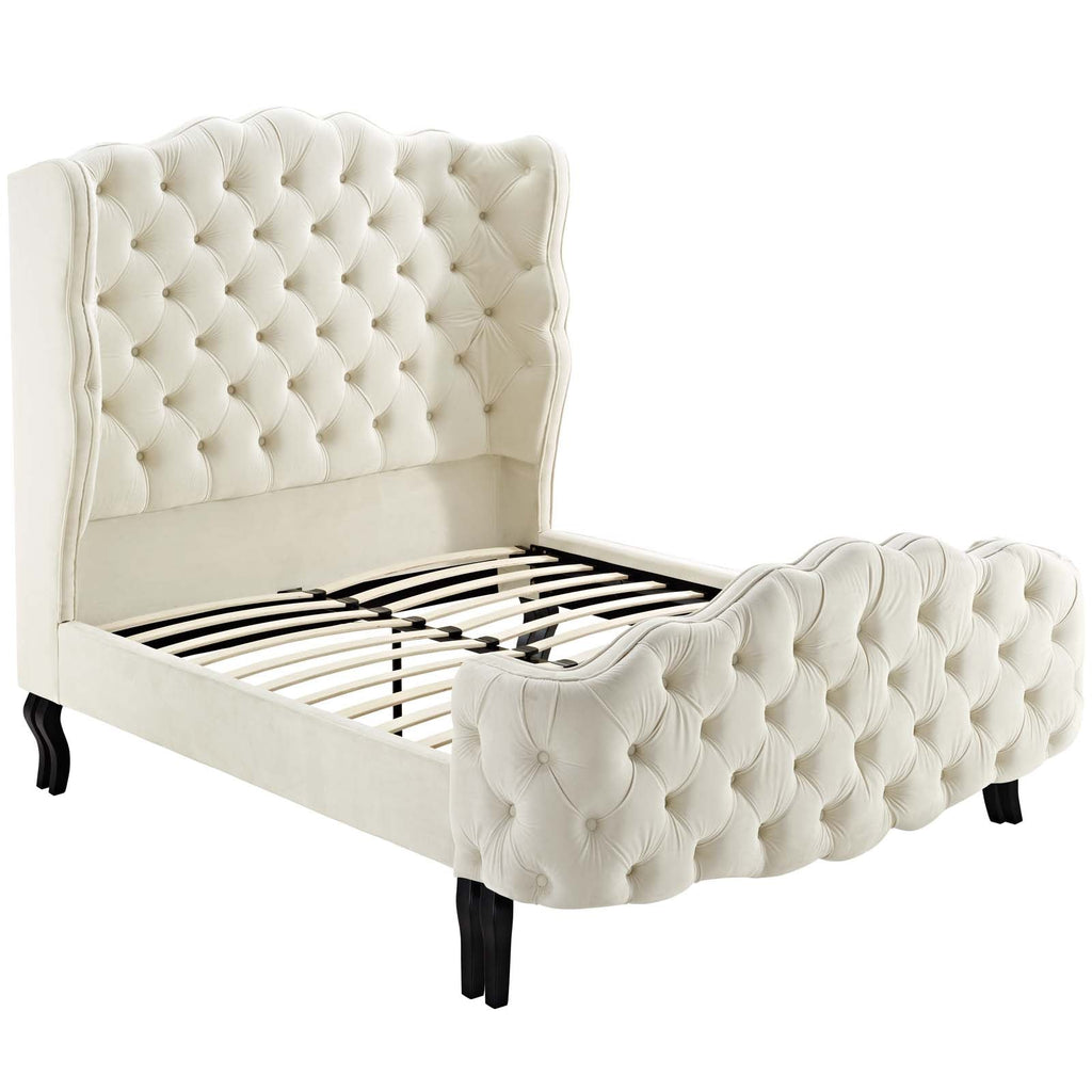 Violette Tufted Wingback Performance Velvet Queen Platform Bed by Modway
