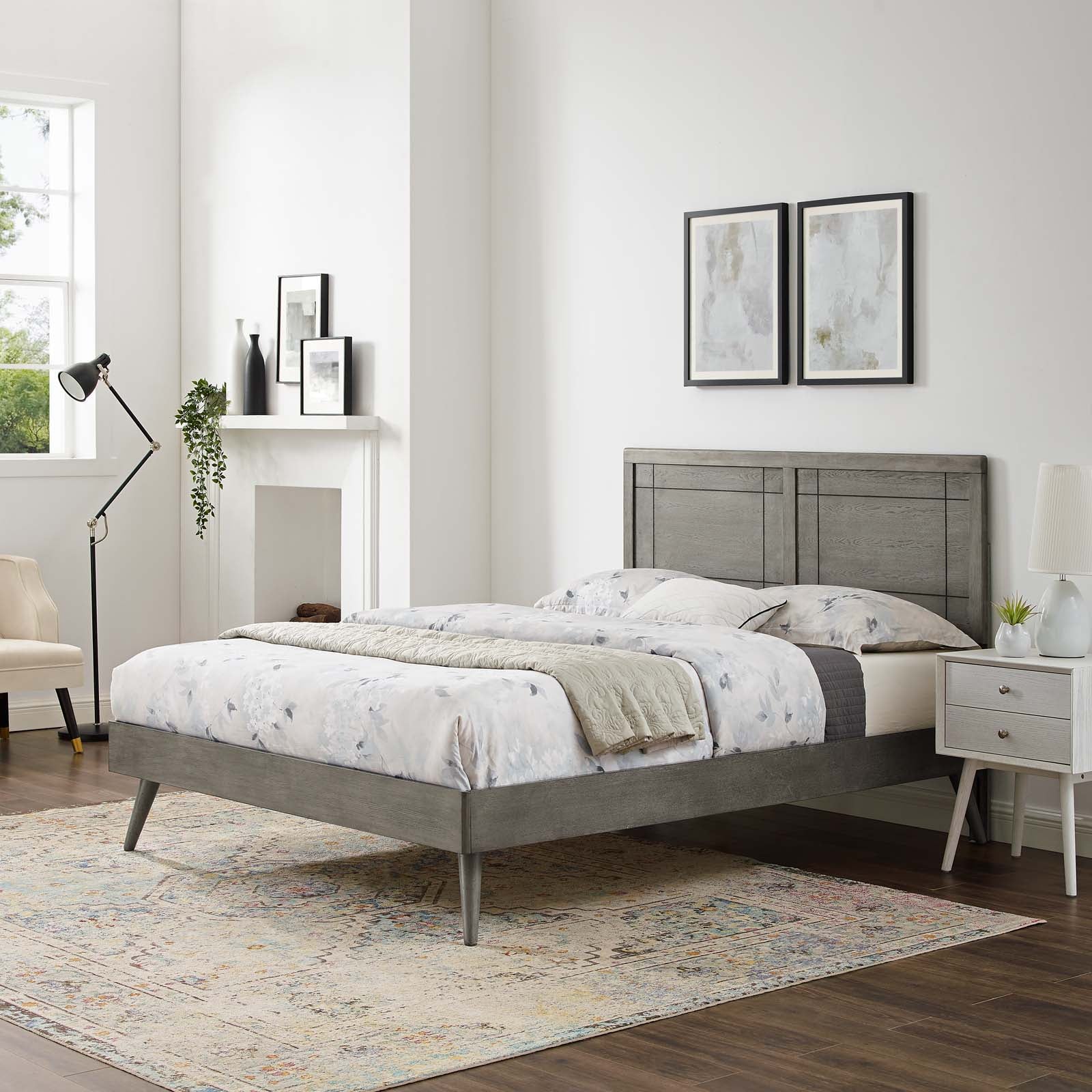 Marlee Wood Full Platform Bed With Splayed Legs by Modway