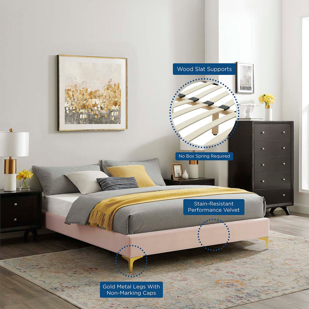 Sutton Performance Velvet Queen Bed Frame by Modway