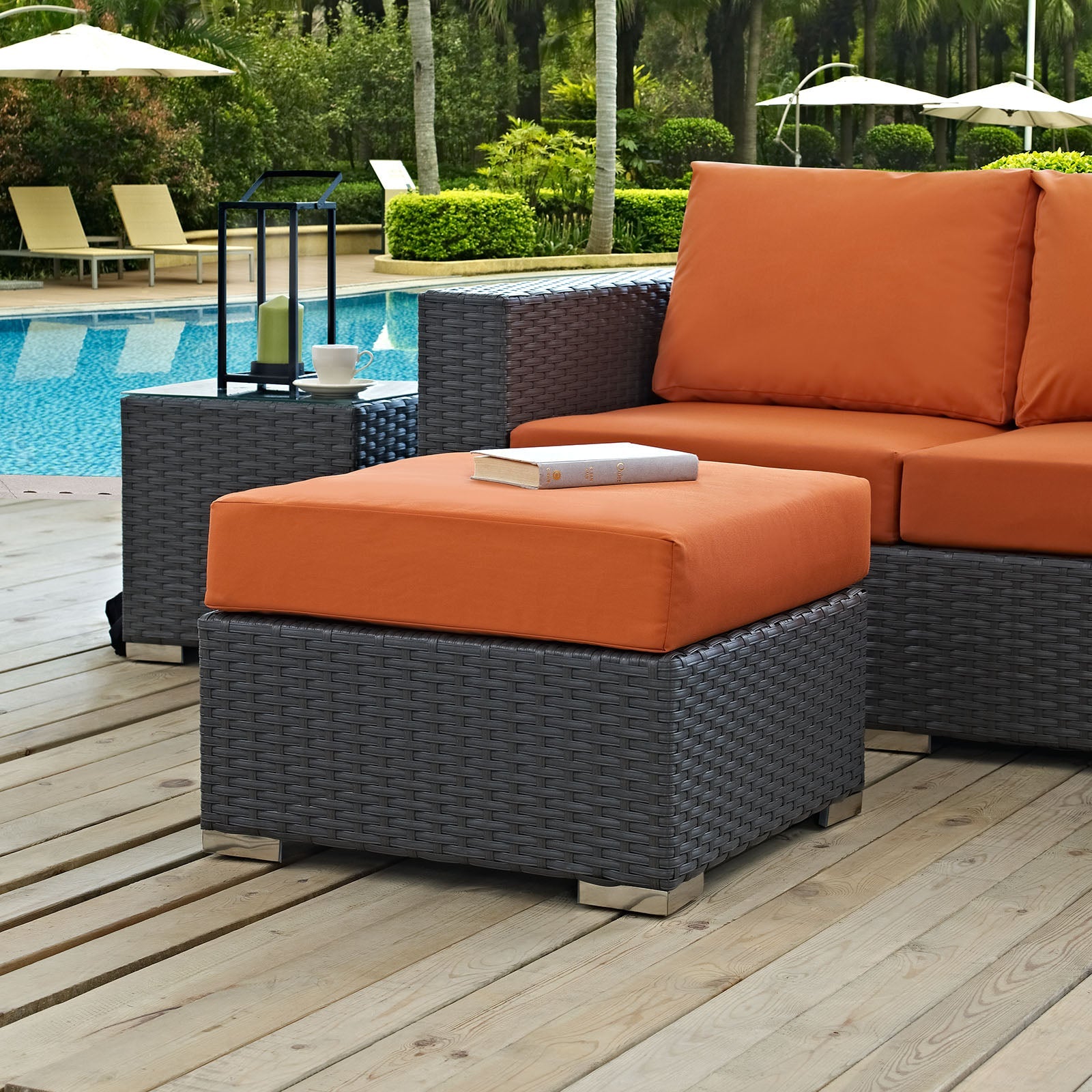 Sojourn Outdoor Patio Sunbrella¨ Ottoman by Modway