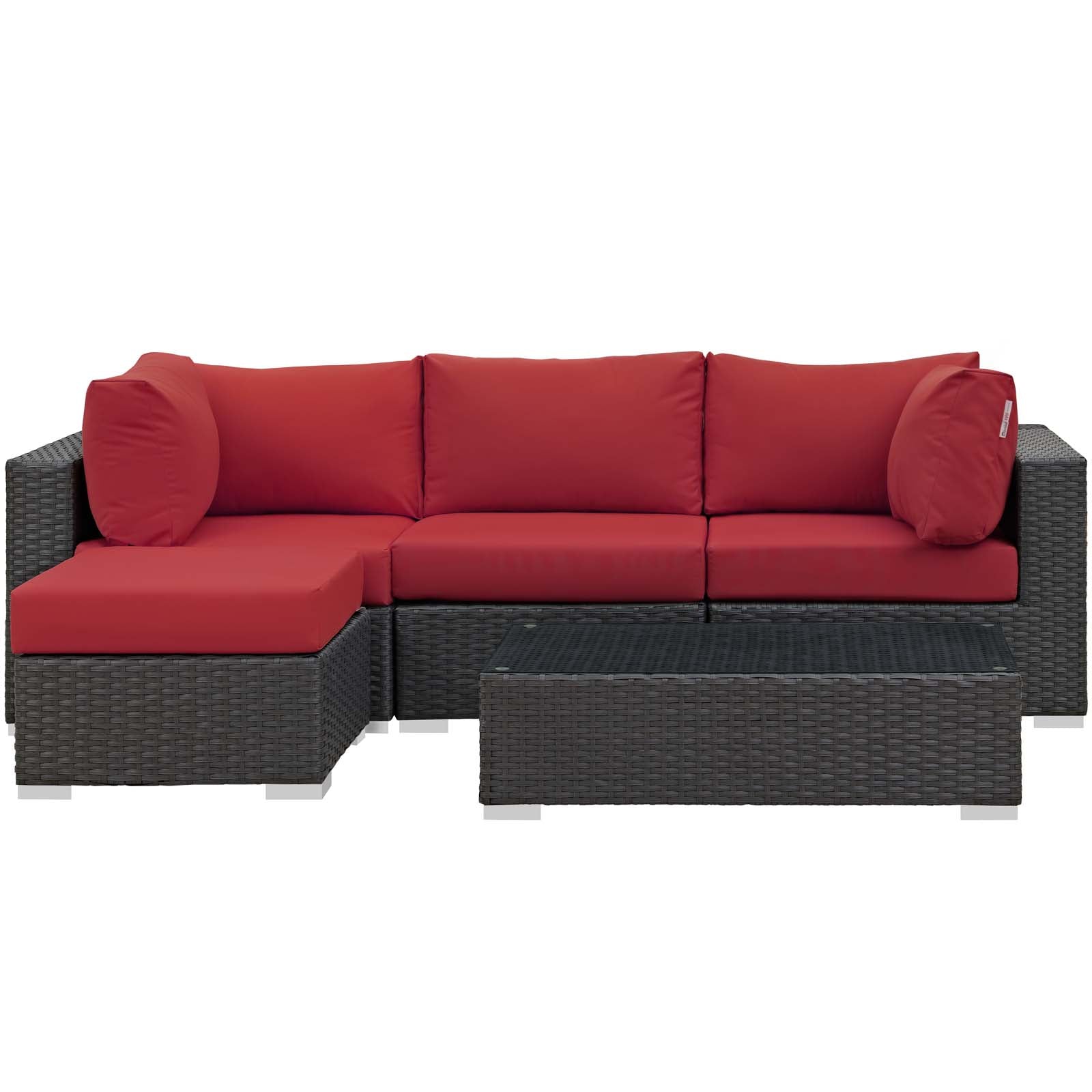 Sojourn 5 Piece Outdoor Patio Sunbrella¨ Sectional Set by Modway