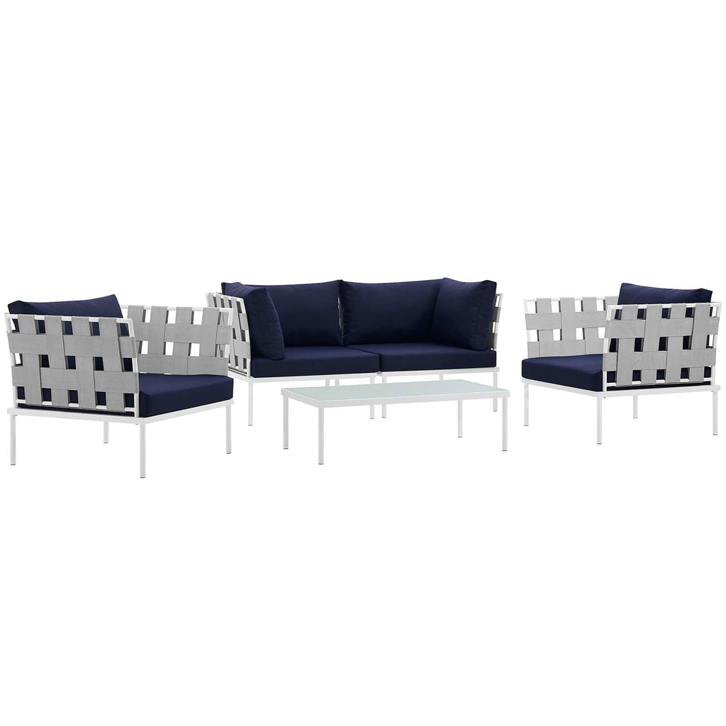 Harmony 5Piece Outdoor Patio Aluminum Sectional Sofa Set by Modway