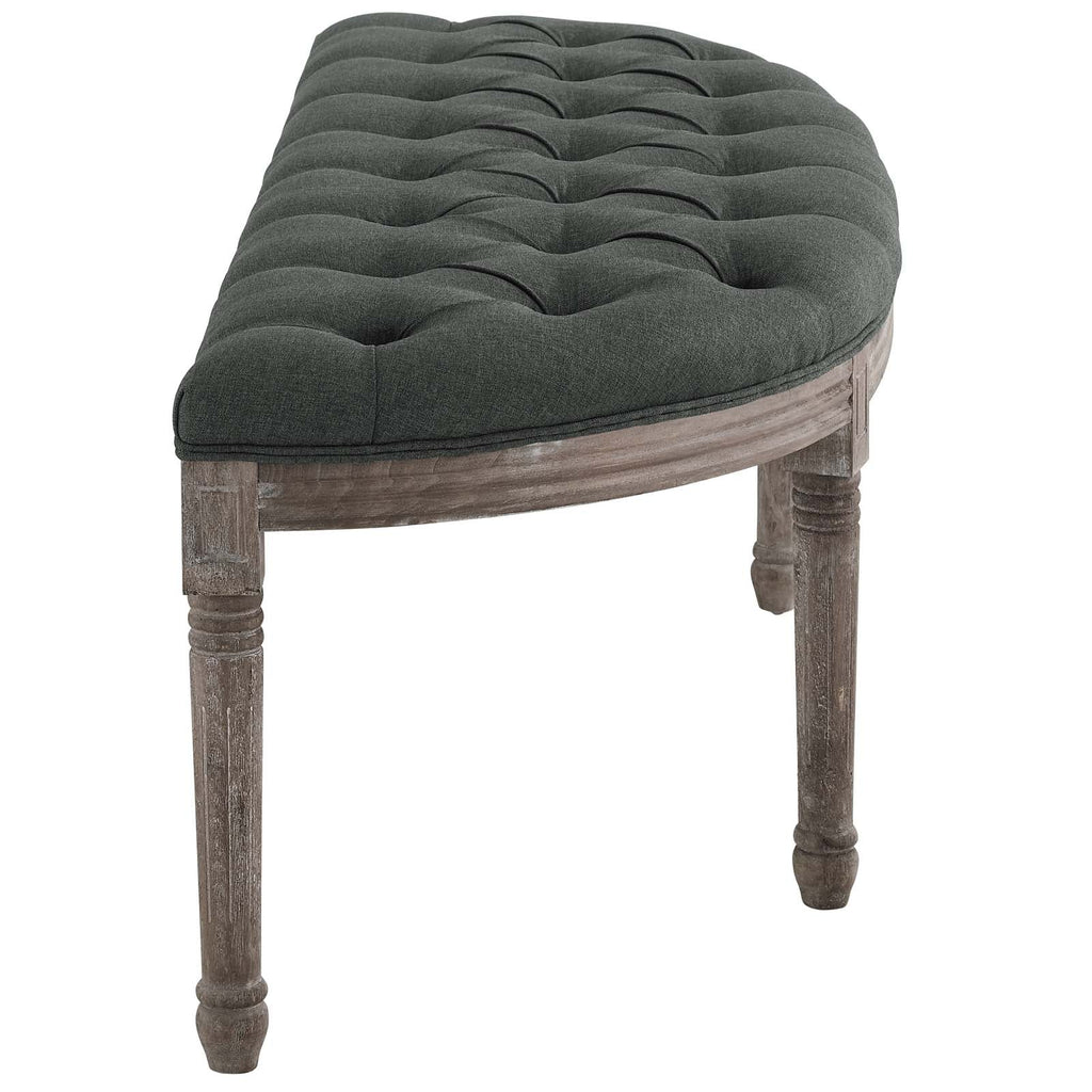 Esteem Vintage French Upholstered Fabric Semi-Circle Bench by Modway
