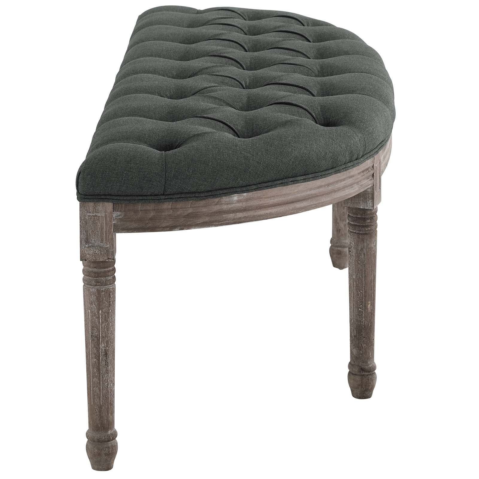 Esteem Vintage French Upholstered Fabric Semi-Circle Bench by Modway