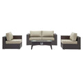 Convene 5 Piece Set Outdoor Patio with Fire Pit by Modway