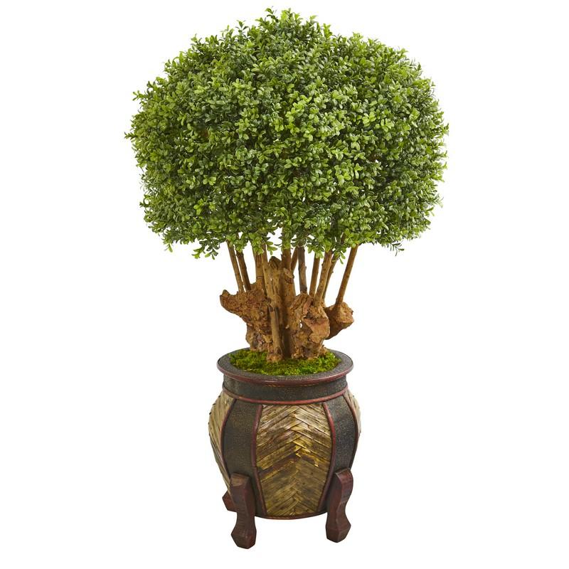 44"  Boxwood Artificial Topiary Tree in Designer Planter