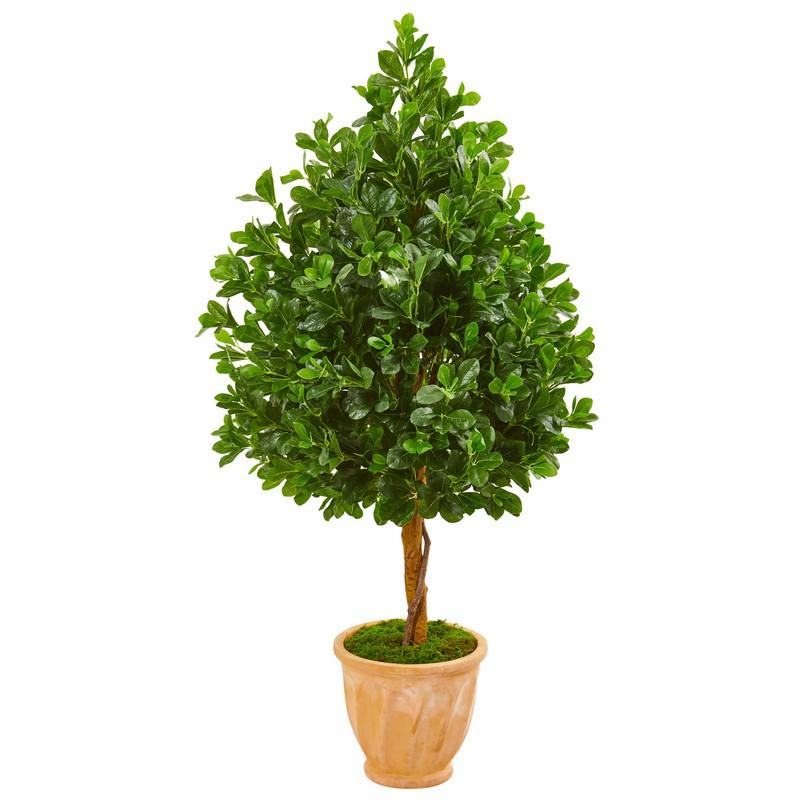58" Evergreen Artificial Tree In Terra Cotta Planter 9376 By Nearly Natural