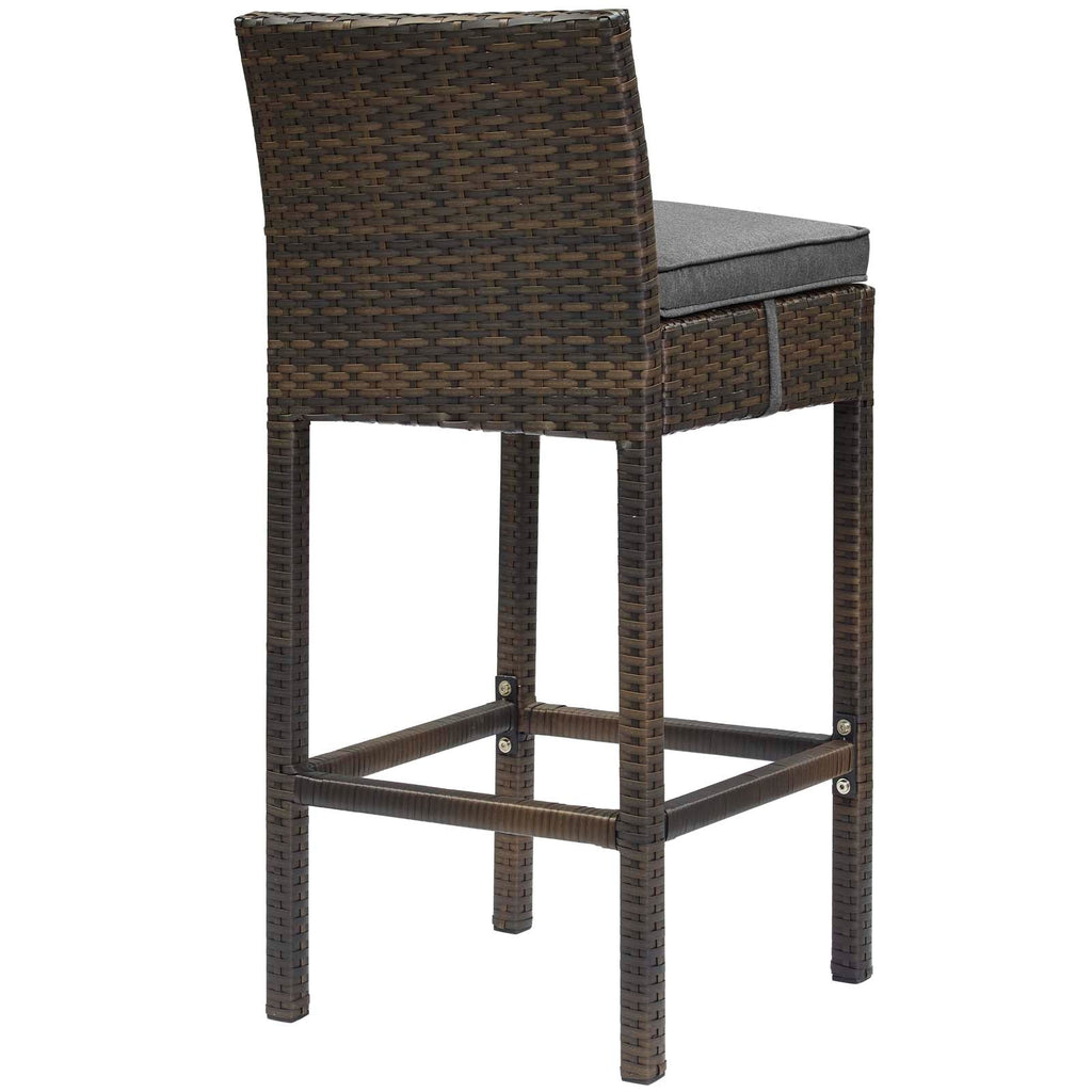 Conduit Outdoor Patio Wicker Rattan Bar Stool in B