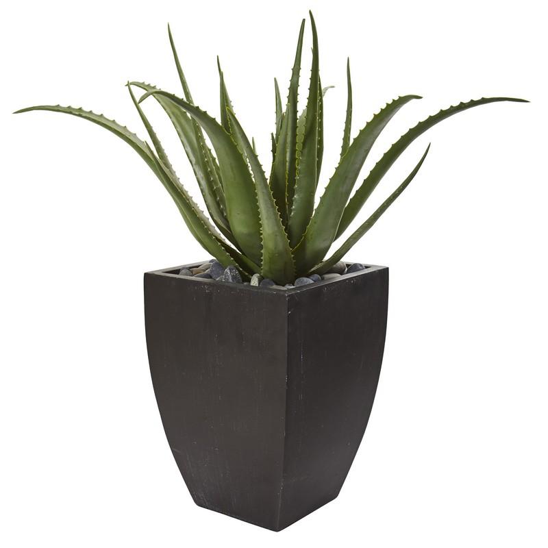31"  Aloe Artificial Plant in Black Planter