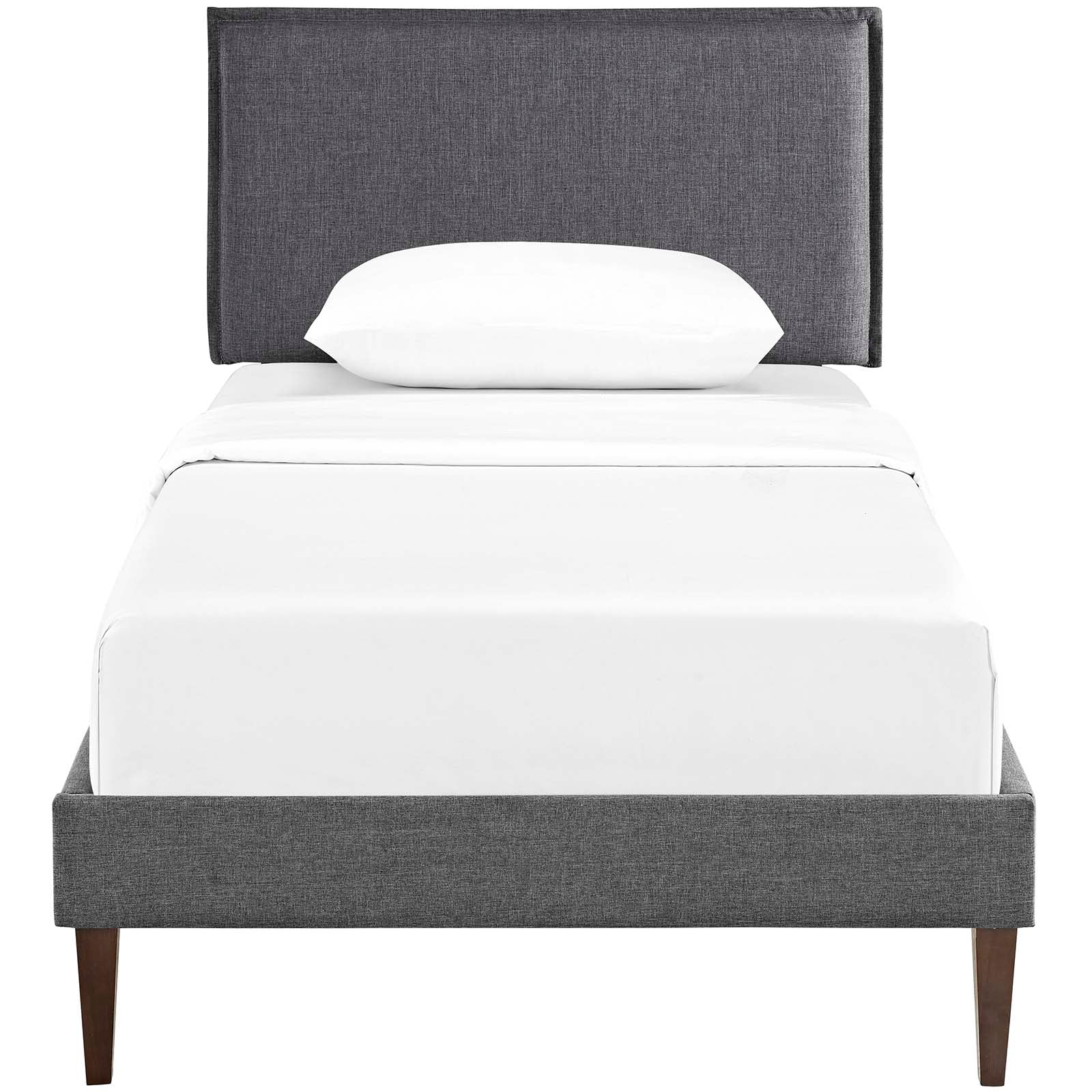 Amaris Fabric Twin Platform Bed with Squared Tapered Legs by Modway