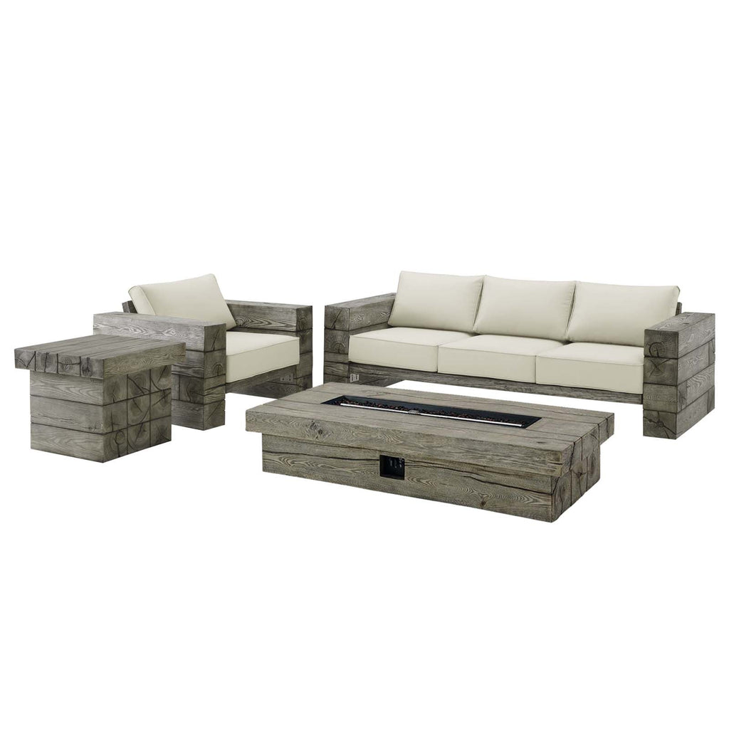 Manteo Rustic Coastal Outdoor Patio Sunbrella¨ 4 Piece Set
