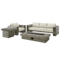 Manteo Rustic Coastal Outdoor Patio Sunbrella¨ 4 Piece Set