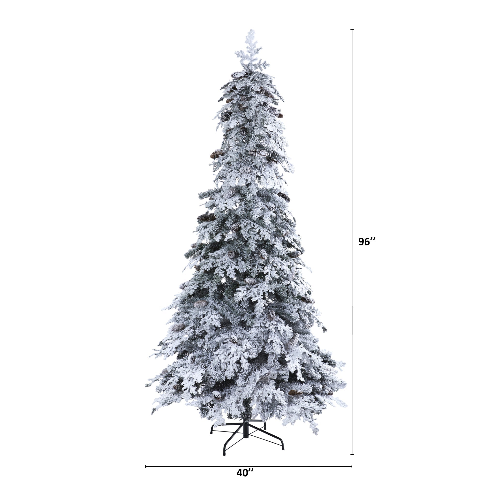 8' Flocked Montana Down Swept Spruce Artificial Christmas Tree