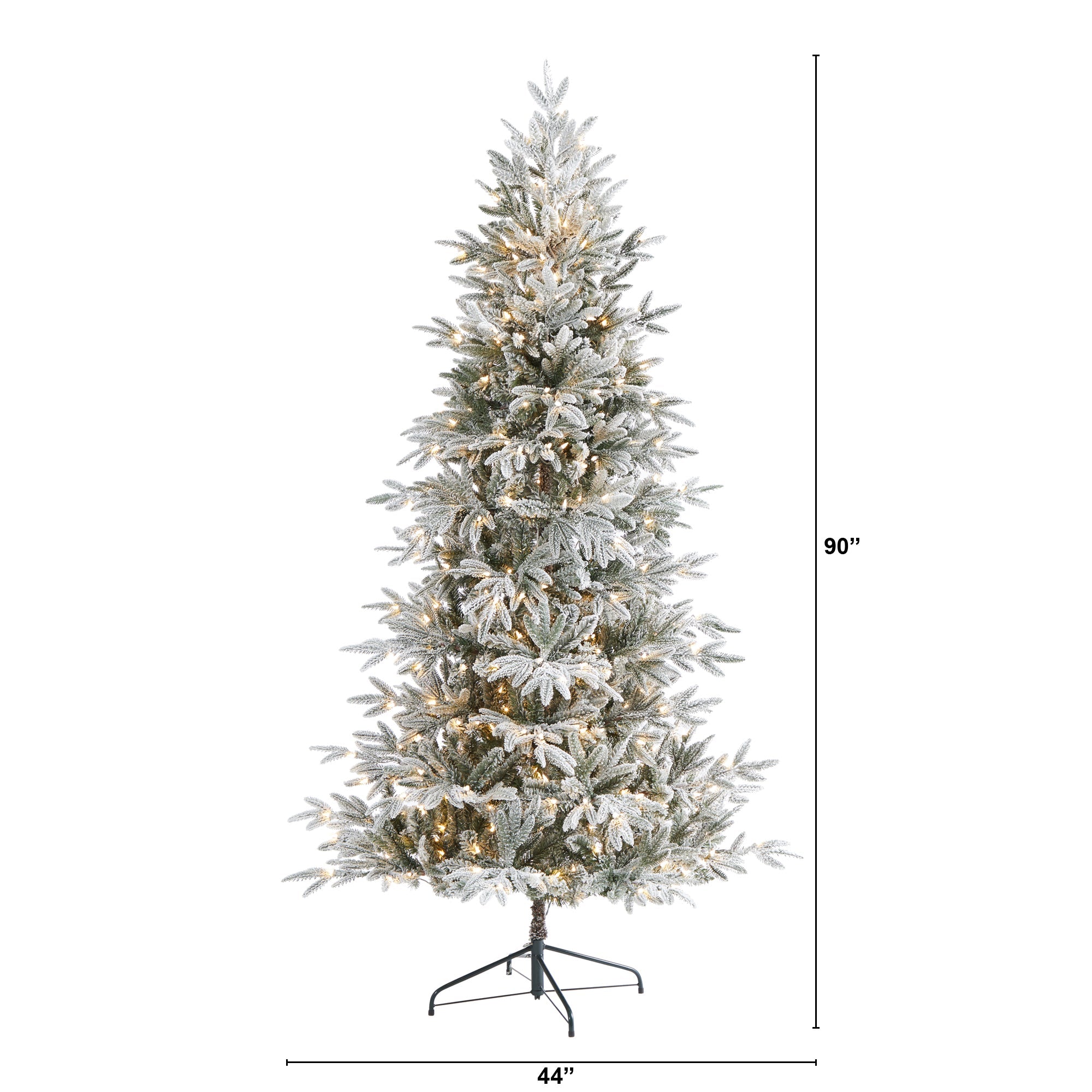 7.5' Flocked Manchester Spruce Artificial Christmas Tree w/ 450 Lights