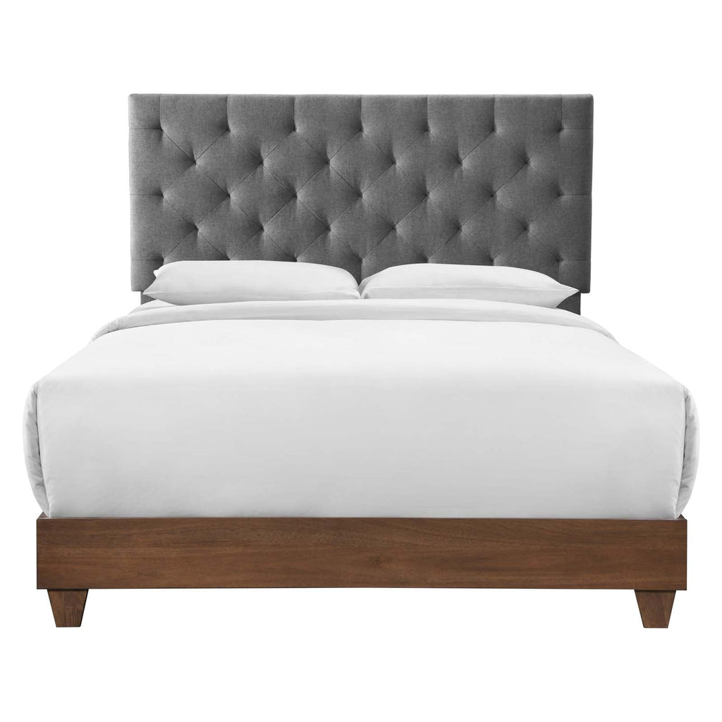Rhiannon Diamond Tufted Upholstered Fabric Queen Bed by Modway
