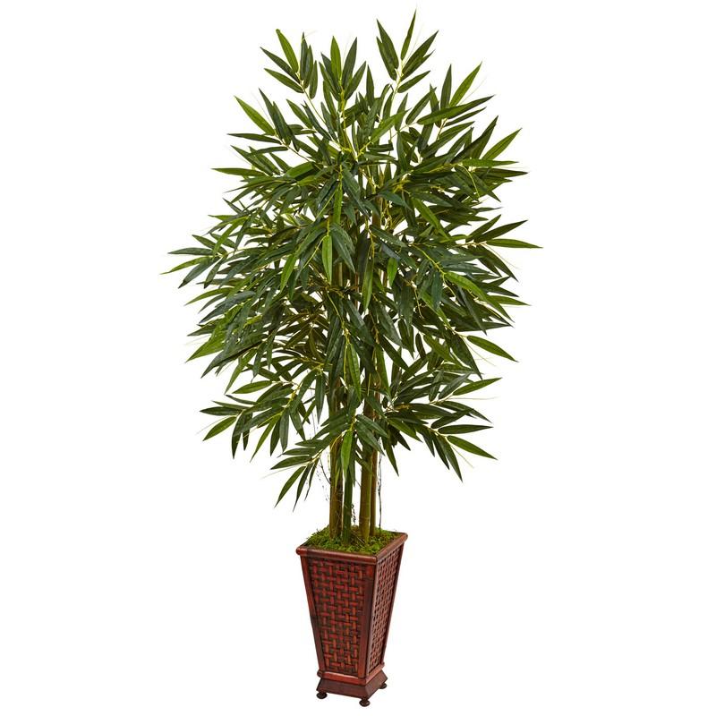 5.5' Bamboo Tree in Decorative Wood Planter