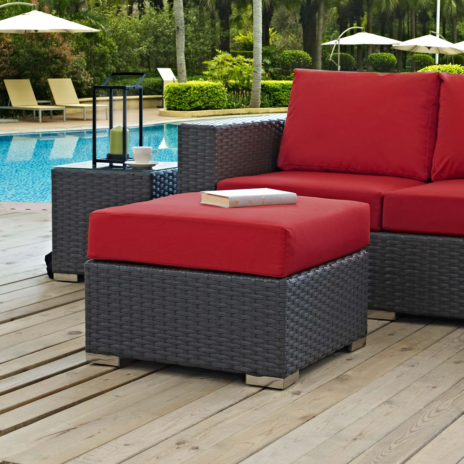 Sojourn Outdoor Patio Sunbrella¨ Ottoman by Modway