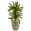 3' Double Cycas Artificial Plant in Sand Colored Planter