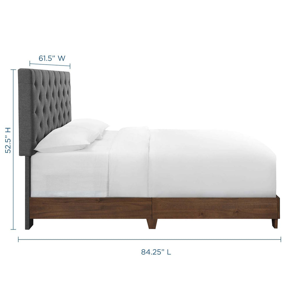 Rhiannon Diamond Tufted Upholstered Fabric Queen Bed by Modway