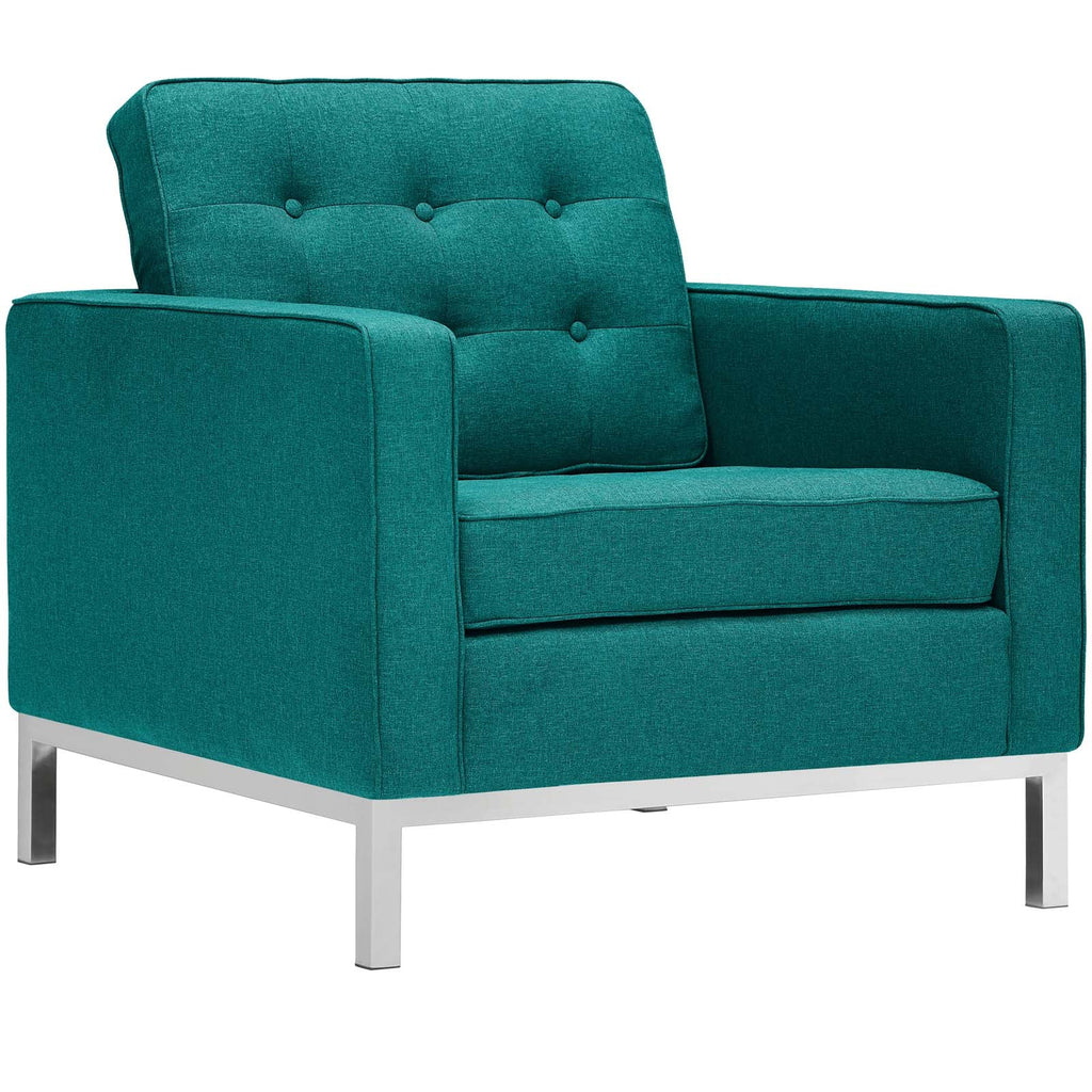 Loft Upholstered Fabric Armchairs Set of 2 by Modway