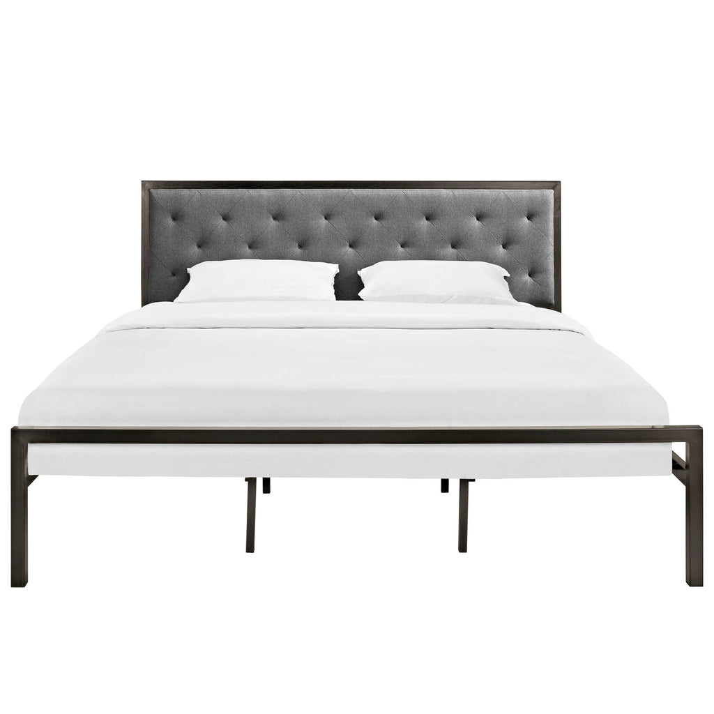 Mia Fabric King Bed by Modway