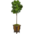 6' Fiddle Leaf Artificial Tree in Decorative Planter
