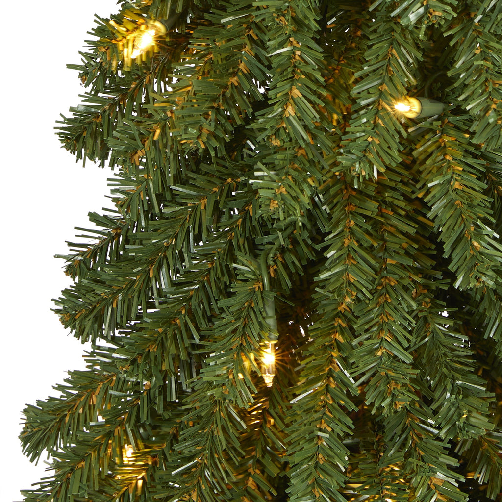 4' Grand Alpine Artificial Christmas Tree with 100 Clear Lights w/Natural Trunk