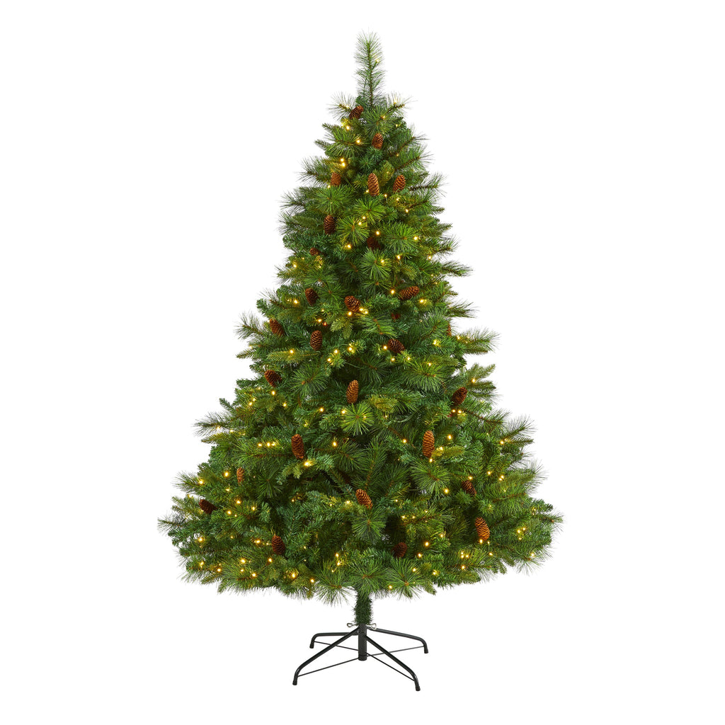 6.5' West Virginia Full Bodied Mixed Pine Artificial Christmas Tree w/ 400 LED