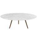 Lippa 48" Round Faux Marble Coffee Table with Tripod Base by Modway