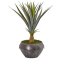 2.5' Agave Artificial Plant in Metal Bowl