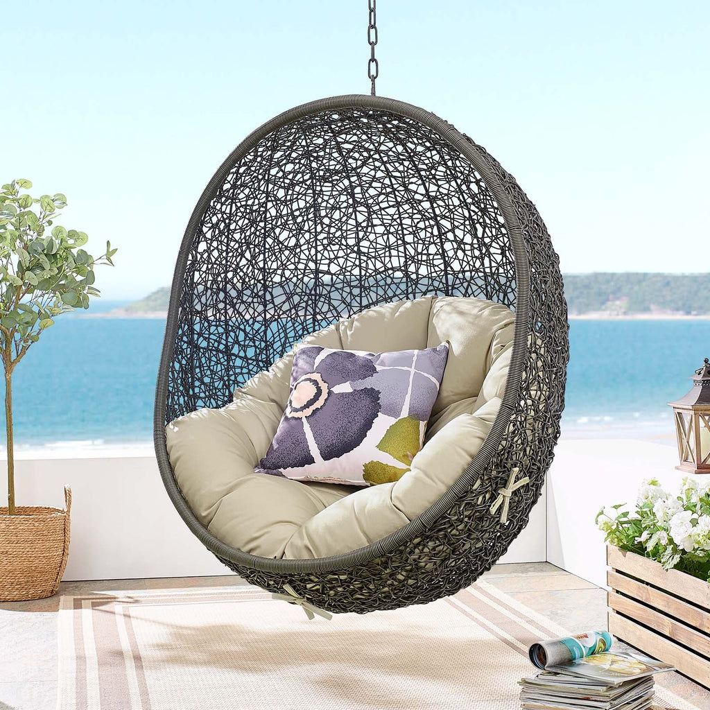 Hide Sunbrella¨ Fabric Swing Outdoor Patio Lounge Chair Without Stand by Modway