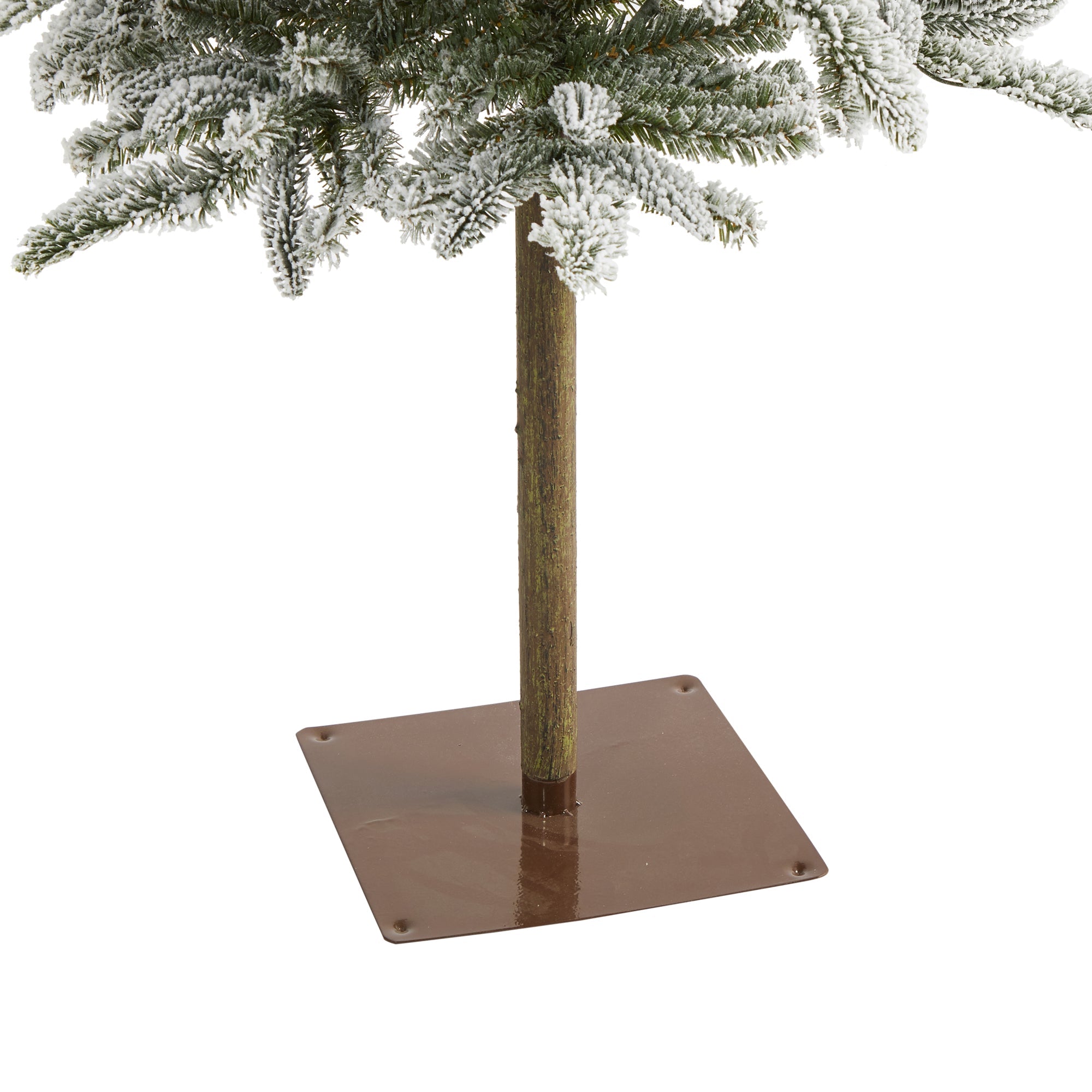 6.5' Flocked Washington Alpine Christmas Artificial Tree w/250 White Warm LED