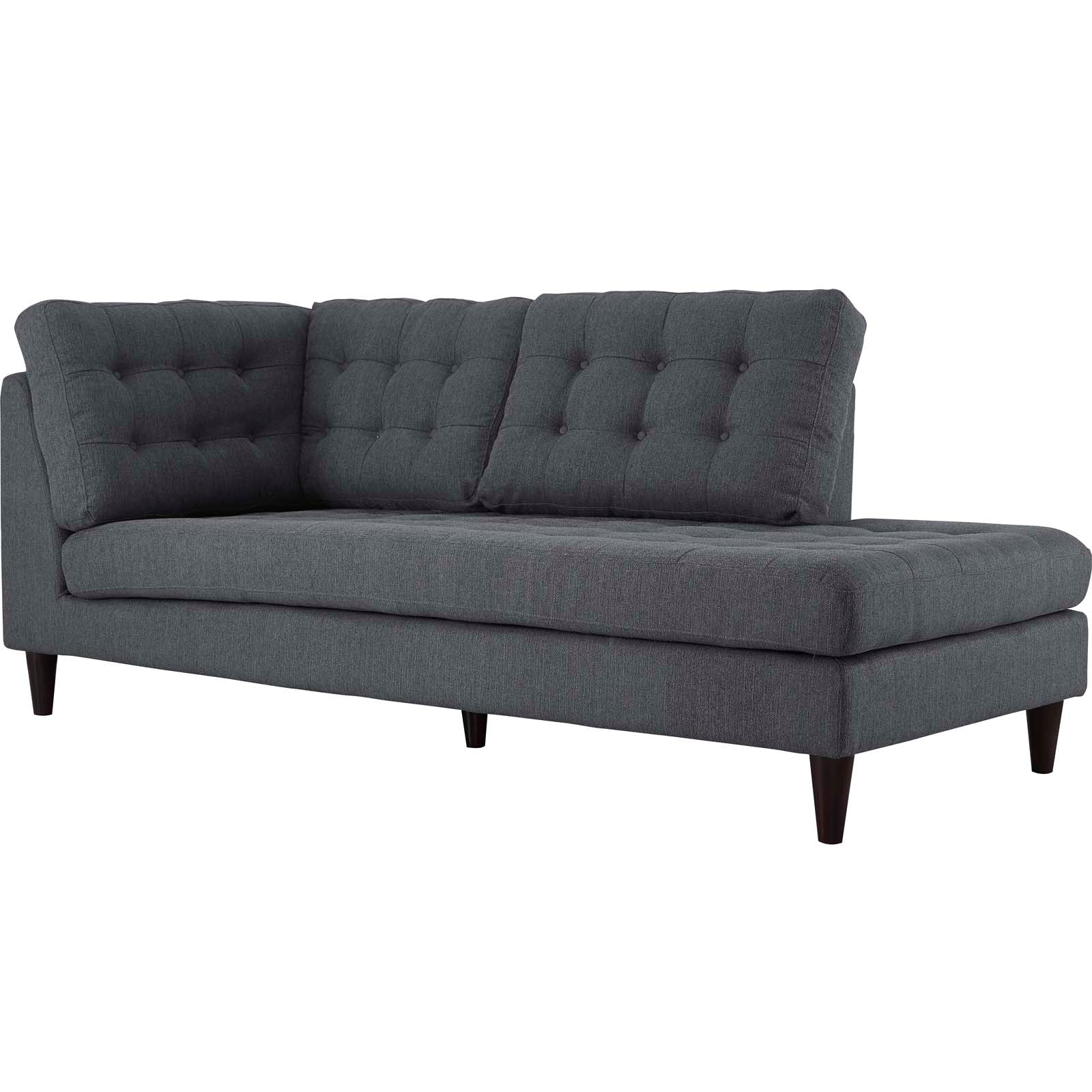 Empress Upholstered Fabric Right Facing Bumper by Modway