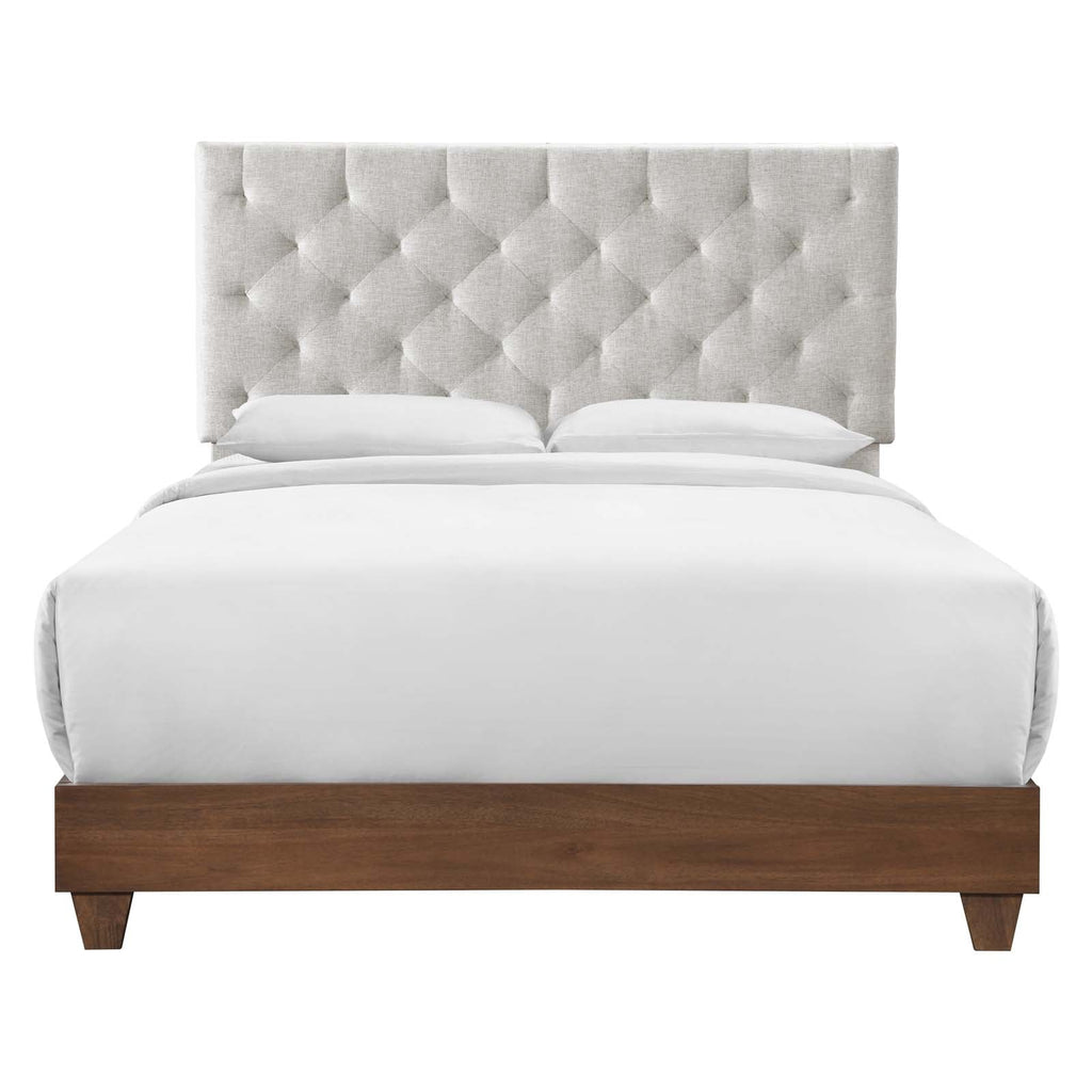 Rhiannon Diamond Tufted Upholstered Fabric Queen Bed by Modway