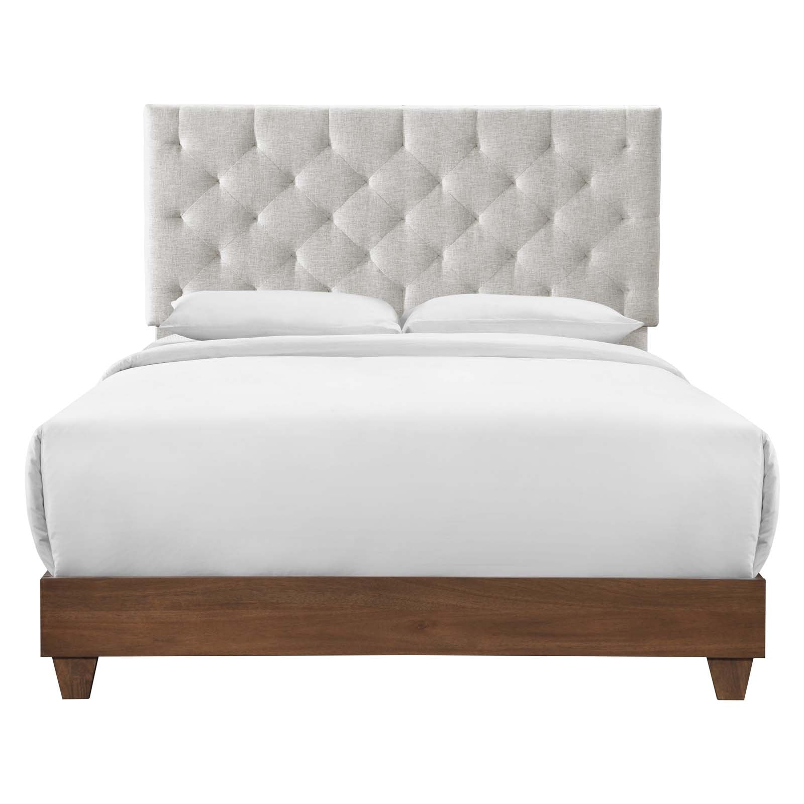 Rhiannon Diamond Tufted Upholstered Fabric Queen Bed by Modway