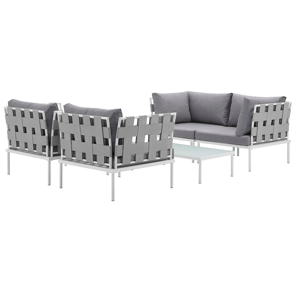 Harmony 5Piece Outdoor Patio Aluminum Sectional Sofa Set by Modway