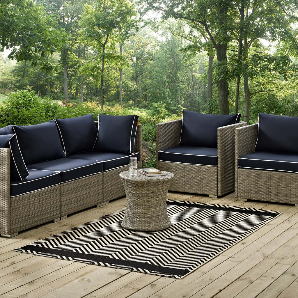 Optica Chevron With End Borders Indoor and Outdoor 5x8 Area Rug by Modway