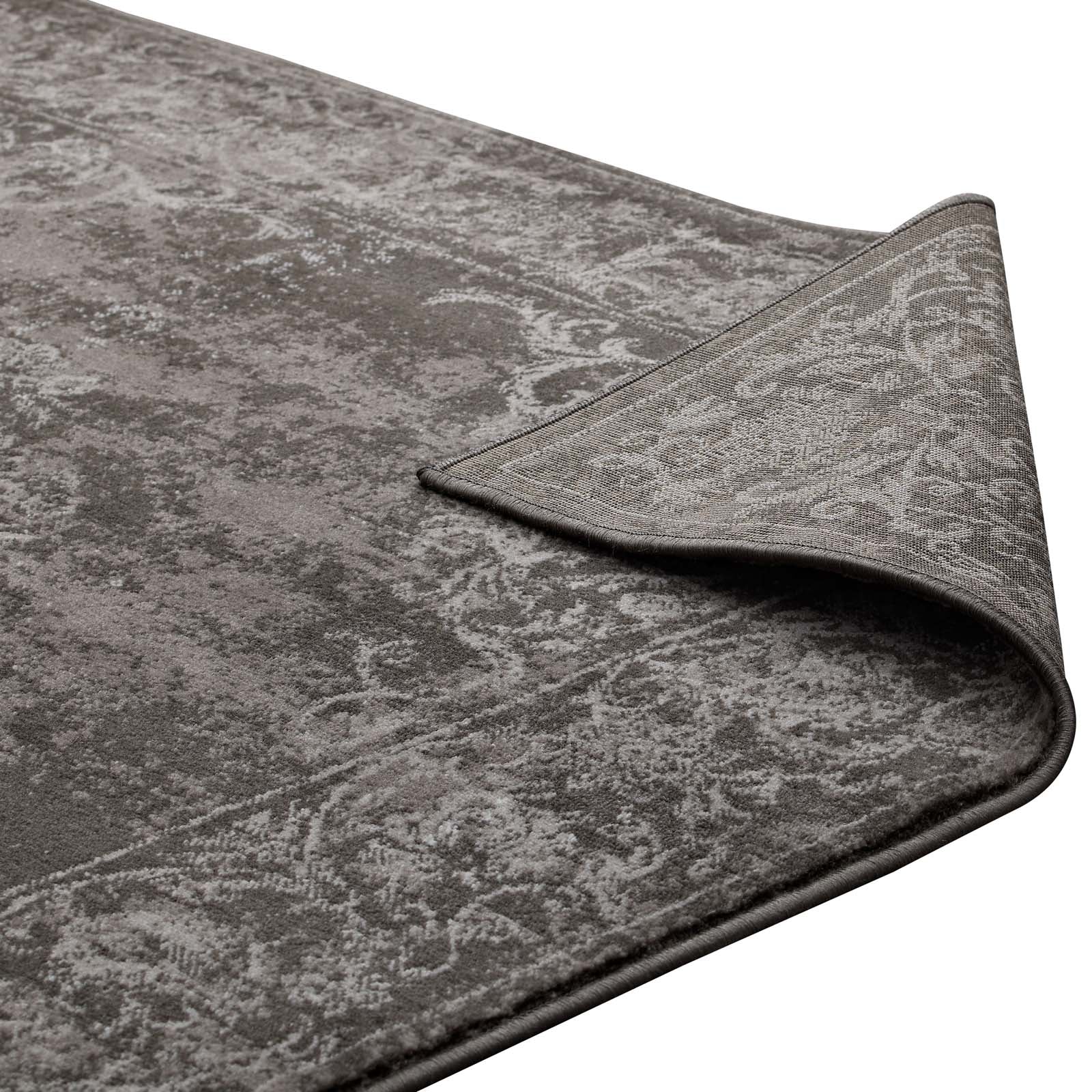 Gamela Rustic Vintage Ornate Floral Medallion 8x10 Area Rug by Modway