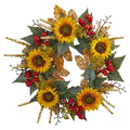 27"  Sunflower Berry Artificial Wreath