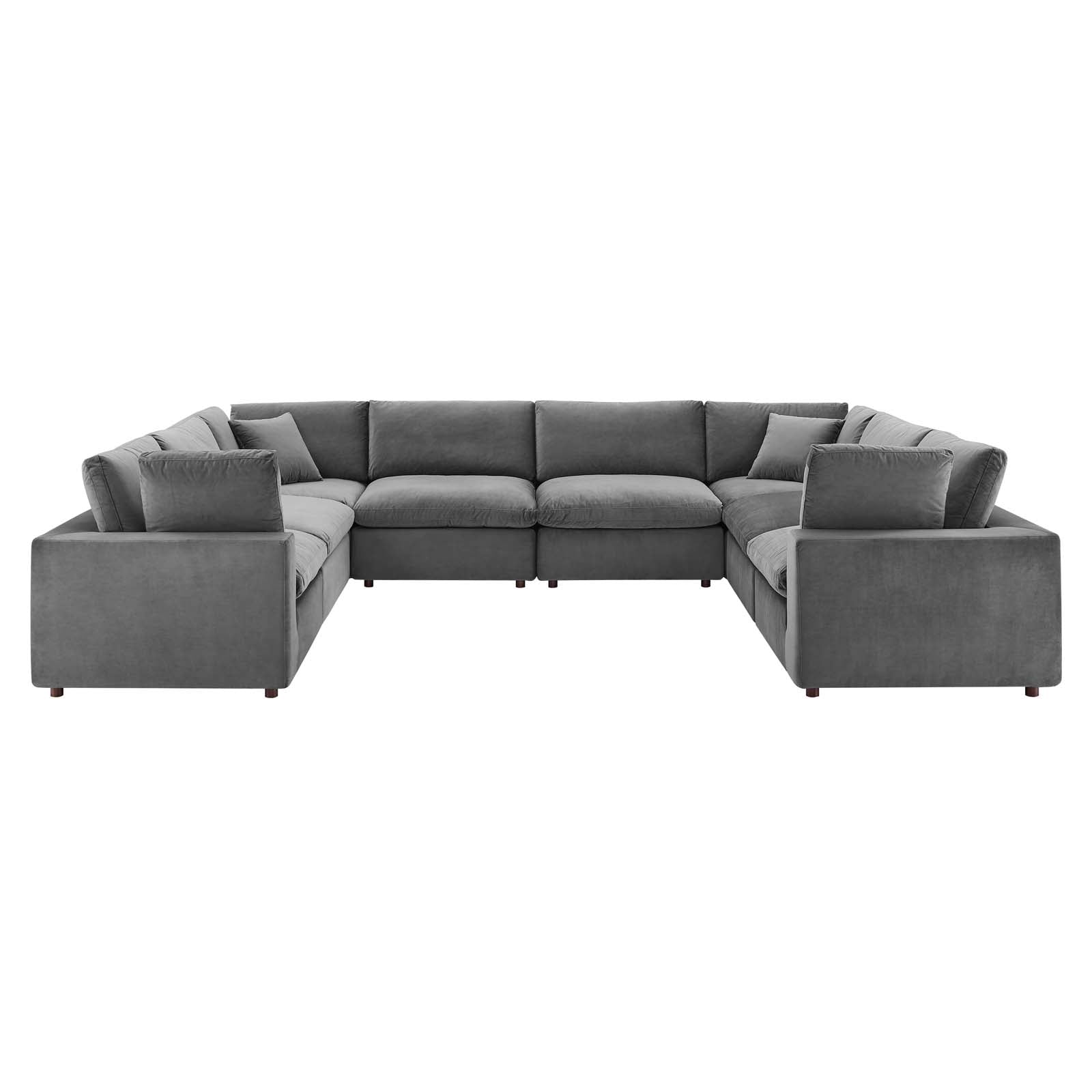 Commix 8-Piece Down Filled Overstuffed Performance Velvet Sectional Sofa by Modway