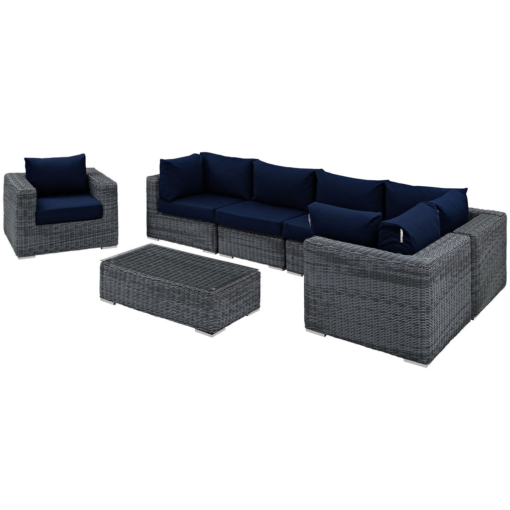 Summon 7 Piece Outdoor Patio Sunbrella¨ Sectional Set by Modway